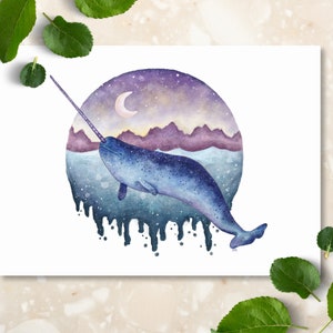 Narwhal Art Print: Mystic Ocean Nursery Decor