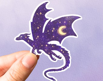 Celestial Dragon Vinyl Sticker | Whimsigoth Fantasy Animal