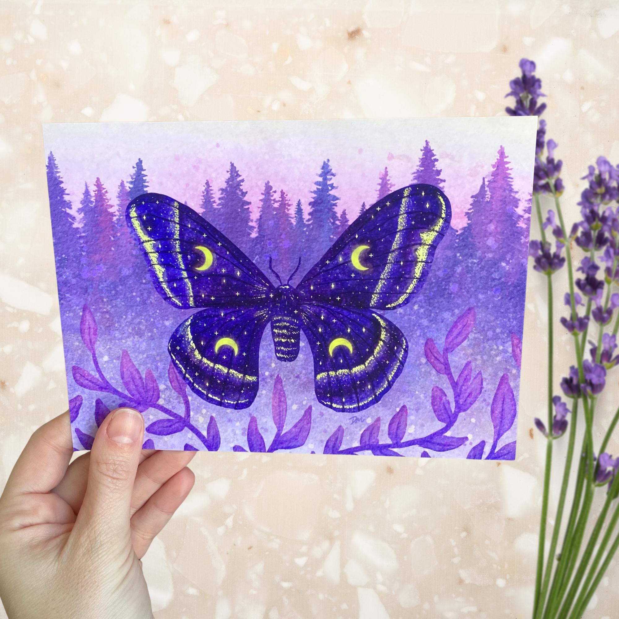 Celestial Moth Art Print | Nature Animal Insect Wall Decor - Etsy