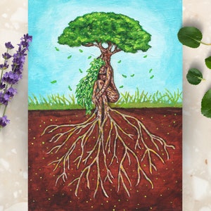 Mother Earth Tree of Life Art Print: Pagan Nature Decor