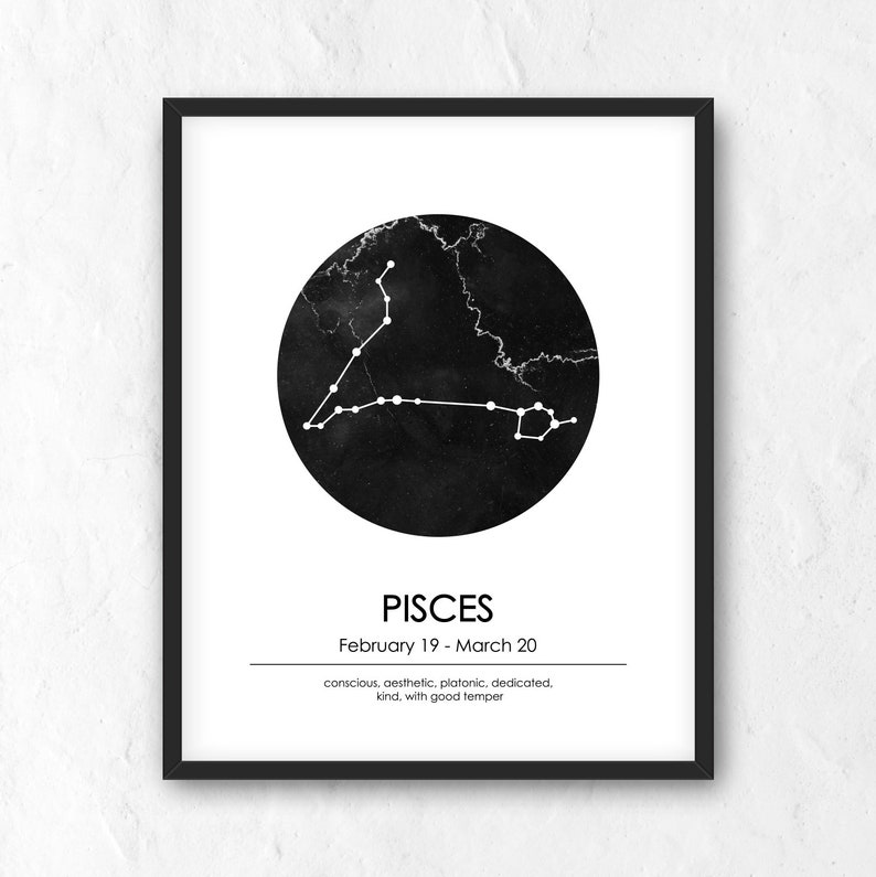 16x20 Mar 20 Wall Decor Art Print Poster Astrology Pisces Feb 20