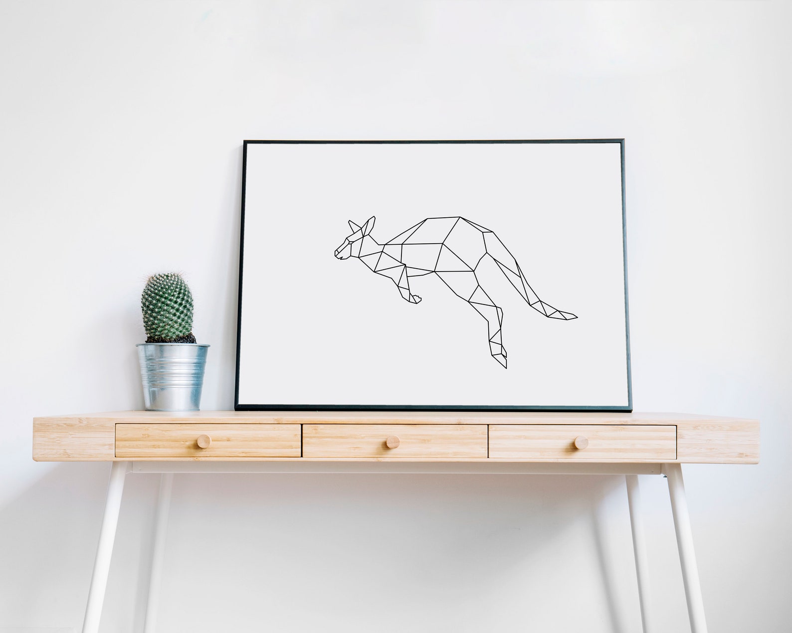 Geometric Kangaroo Print. Printable Wall Art. Modern Kangaroo Etsy