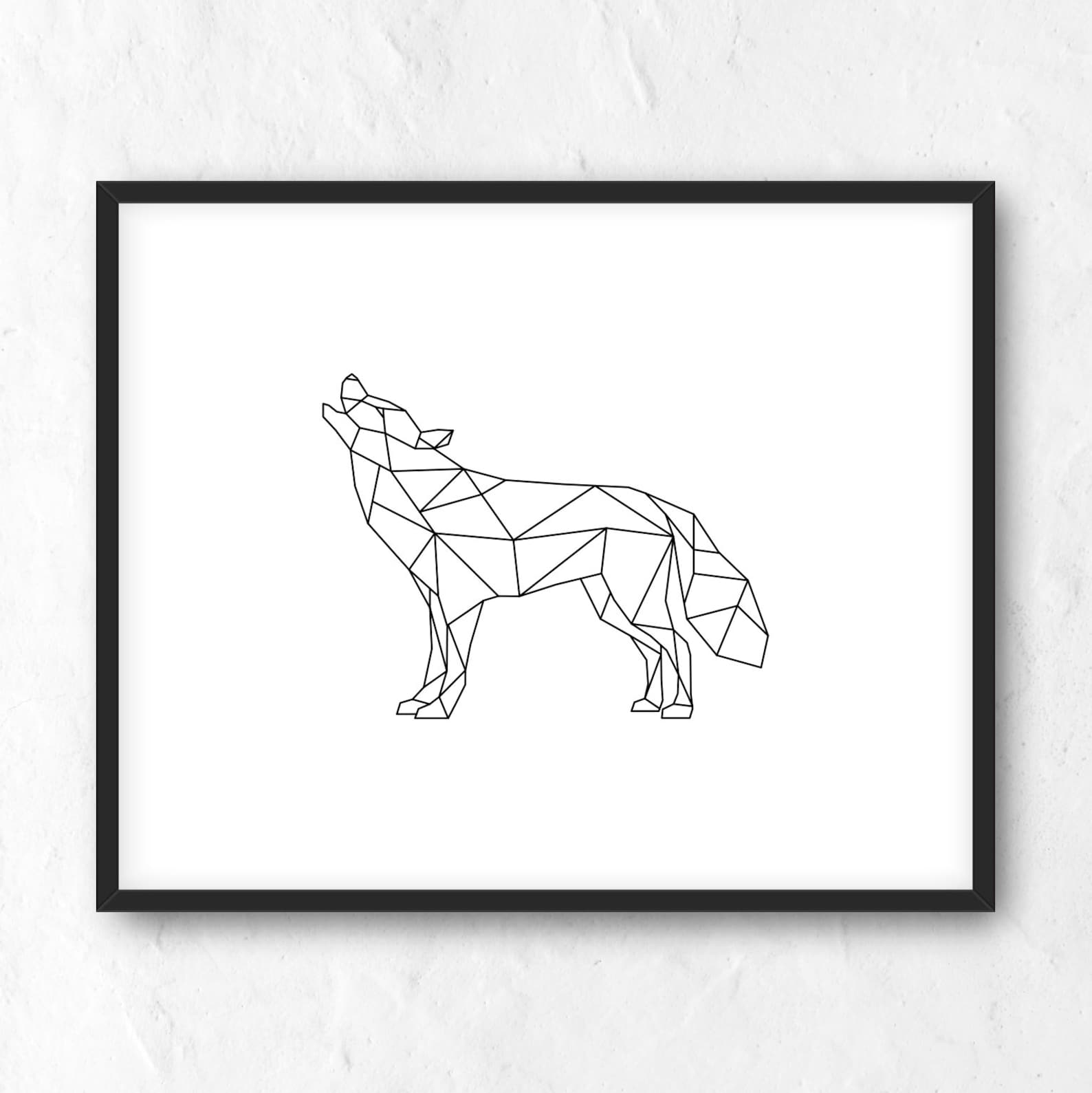 Geometric Wolf Print. Printable Wall Art. Nordic Minimalist | Etsy