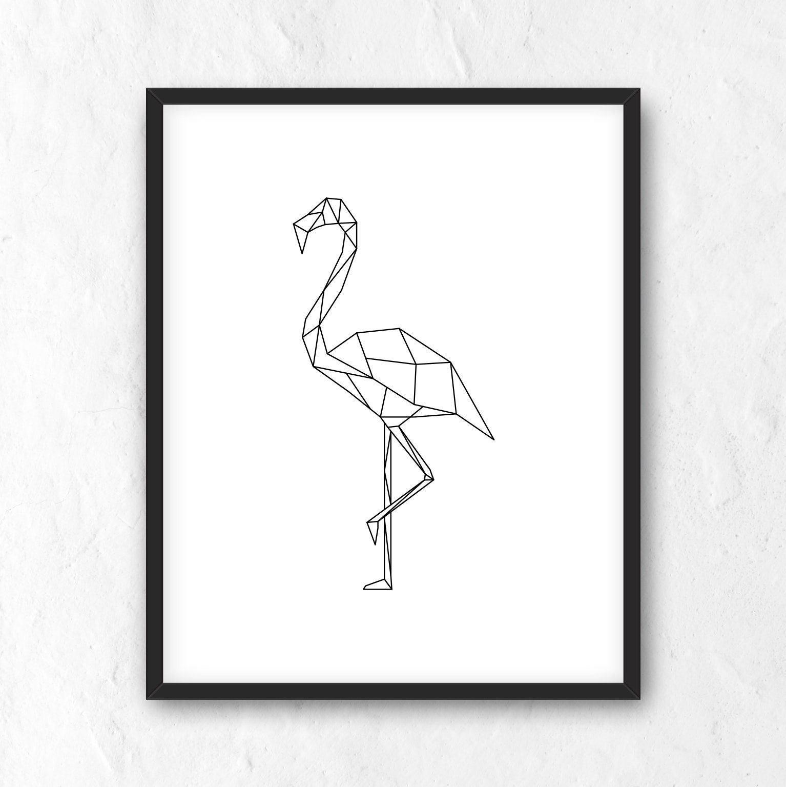 Geometric Flamingo Print. Printable Wall Art. Modern Flamingo Etsy