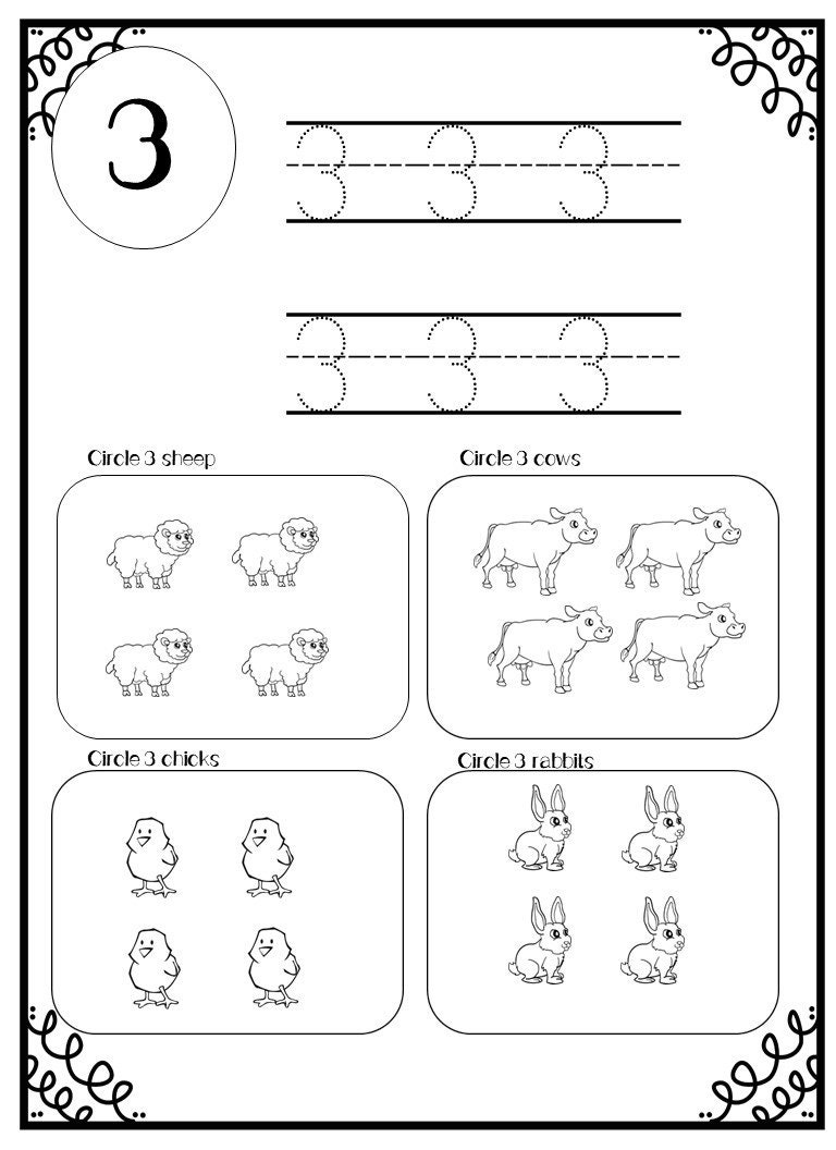 Prek-k on the Farm Worksheets - Etsy