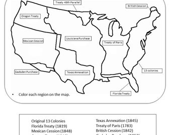 Westward Expansion Map Worksheet Lesson Plan 3