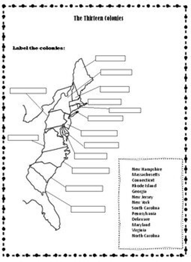 Carte et correspondance des 13 colonies image 1