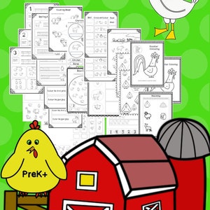 PreK-K+ On the Farm Worksheets
