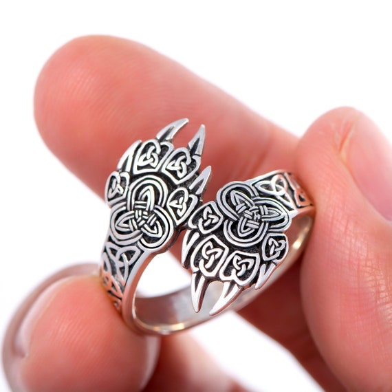 Viking Wolf Fenrir Bear Paw Double Claw Slavic Celtic Triquetra