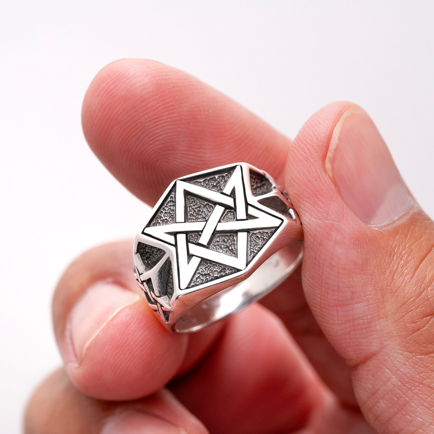 Unicursal Hexagram Thelema Symbol Golden Dawn 925 Sterling Silver