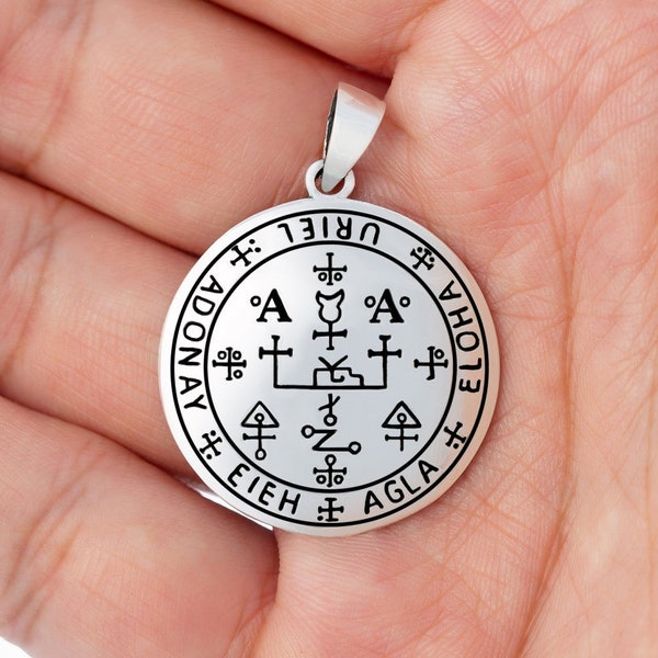 Sigil of Archangel Uriel Protection Talisman Solomon Sterling Silver 925 Handcrafted Pendant