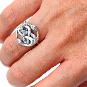 Ouroboros Uroboros Serpent Snake Infinity Eating Tail 925 Sterling Silver Ring