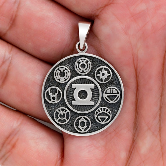 通販 激安 Superhero Symbol Lantern Green Sterling American 925 Silver アクセサリー