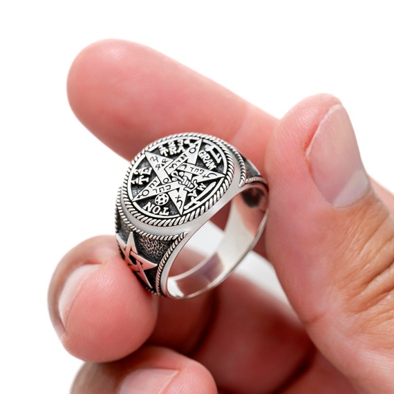 Tetragrámaton Pentagrama Estrella Salomón Plata de Ley 925 Cábala