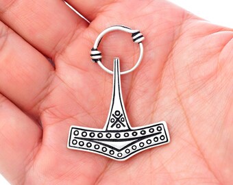 Mjolnir Thor Hammer Viking Wikinger 925 Sterling Silver Danish Pendant from Romersdal Bornholm Island