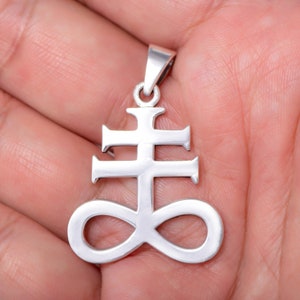 Sulfur Leviathan Cross Brimstone Church of Satan Sterling Silver 925 Handcrafted Satanic Jewelry Pendant