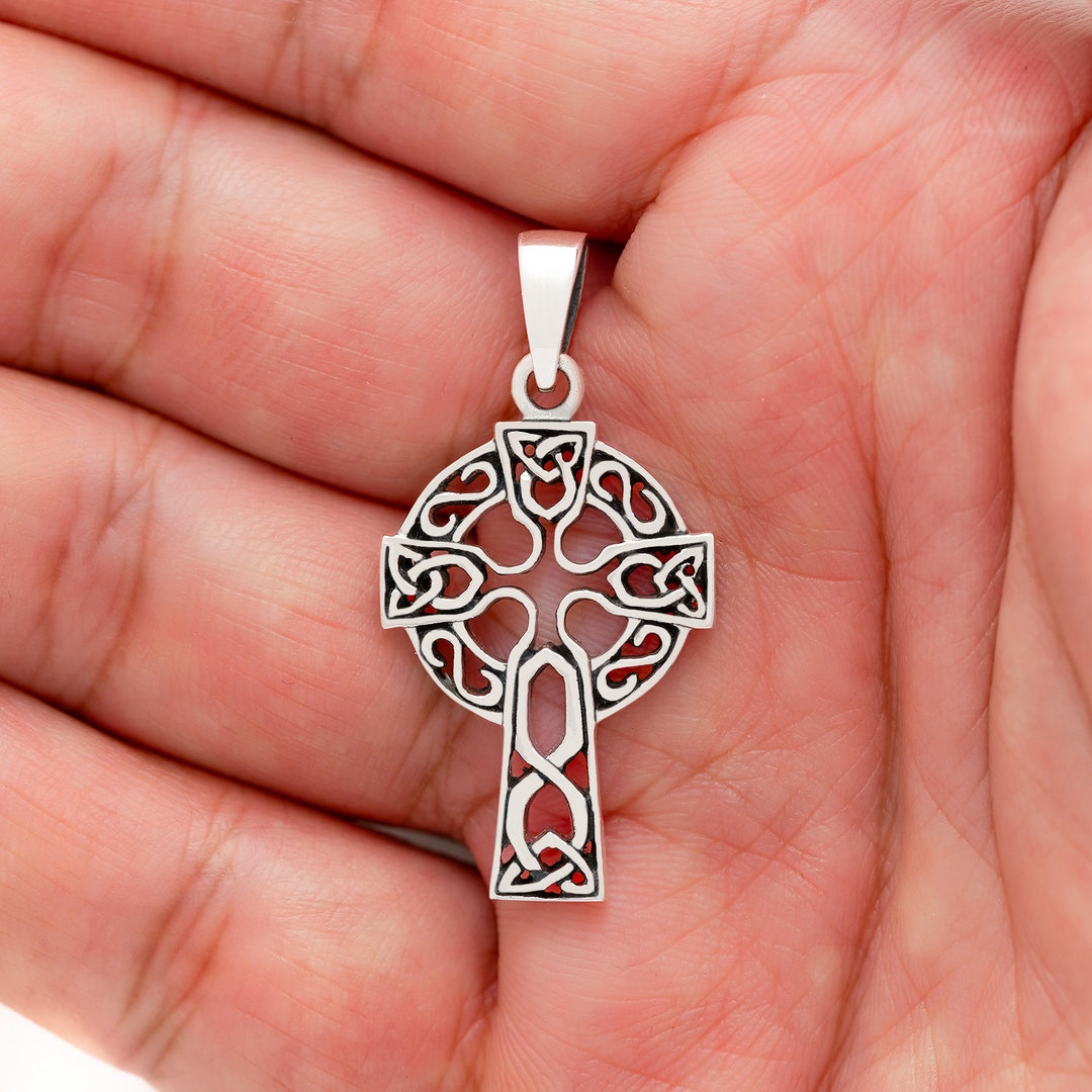 Celtic Christian Cross Celtic Knot Sterling Silver 925 Handcrafted ...