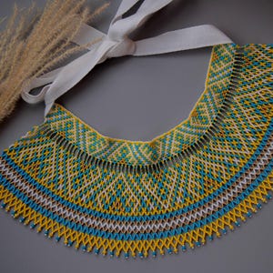 Sylyanka halsband Gerdan pärlhalsband Pärlhalsband Silyanka Lemkivska Kryvulka Etno ukrainska smycken