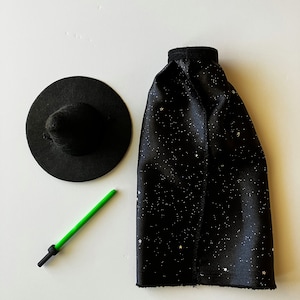 Elf Invisibility Cloak, witches hat, magic wand set, doll clothes, prop, accessory,