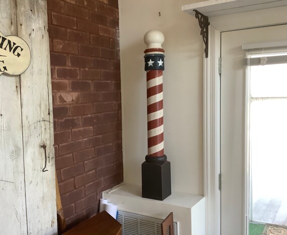 Barber Pole Frei Stehend Hand Gedreht Von Pappel Und Fertig Etsy