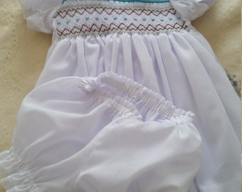 Hand made, Girls dress, Hand smocking, Hand embroidery