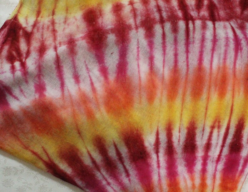 33x33 head wrap gypsy headwear orange scarf Tie dye bandana head cover Shibori Scarf chemo headwear cover Hand Painted cotton wrap