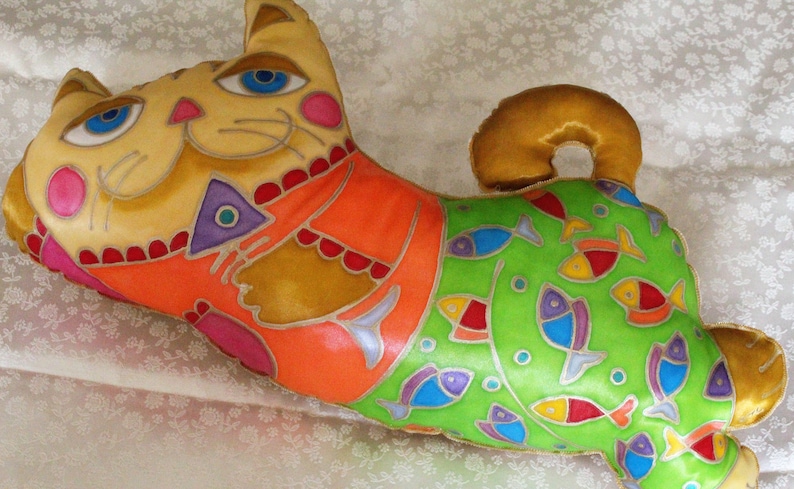 pet portrait baby kid room Father/'s Day girl boy gift cushion the cat softie Cat cushion 2010 hand painting cat pillow