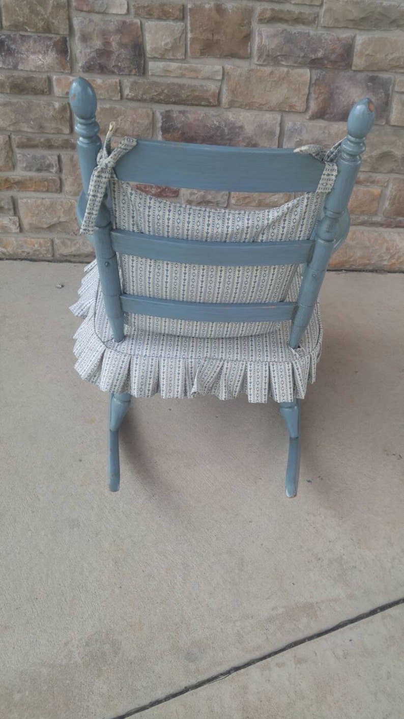 Antique Shaker Ladder Back Rocking Chair With Padding Covered | Etsy
