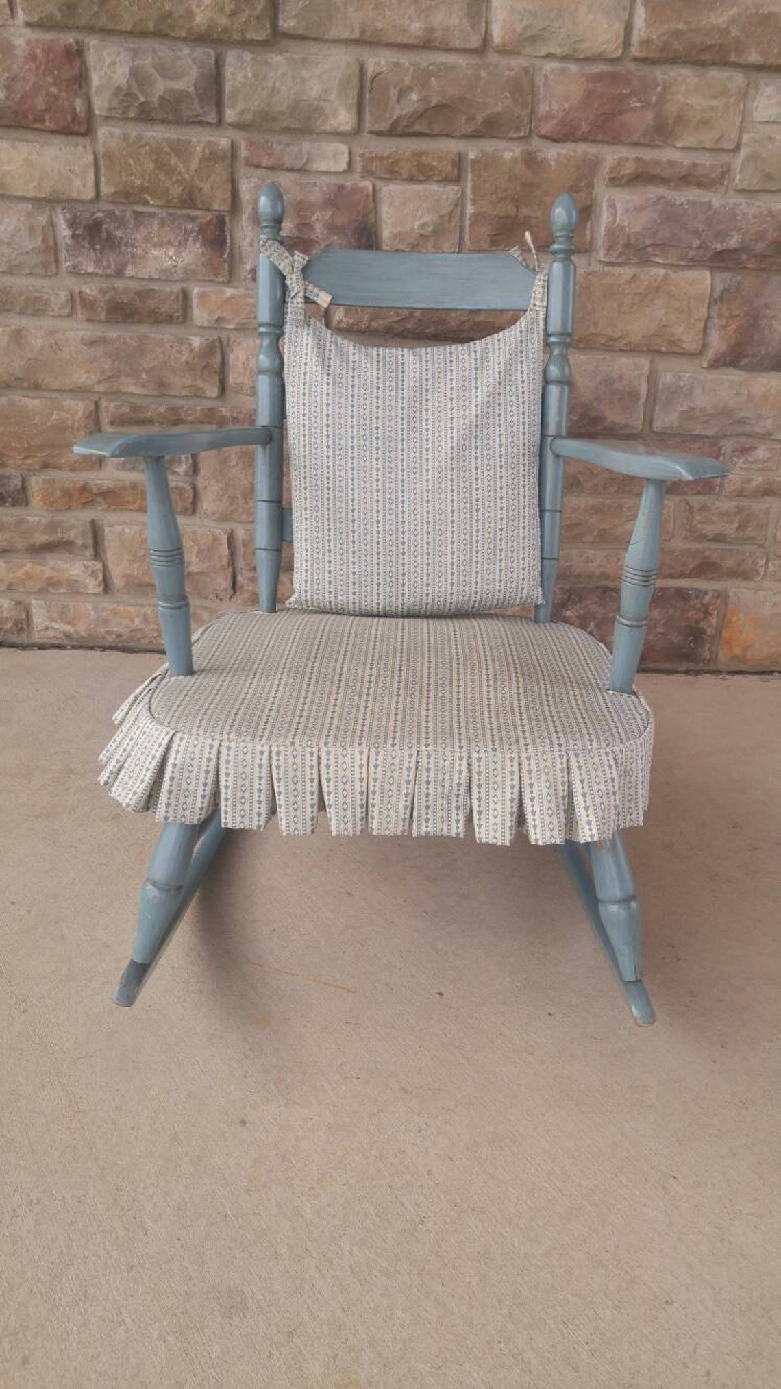 Antique Shaker Ladder Back Rocking Chair With Padding Covered | Etsy