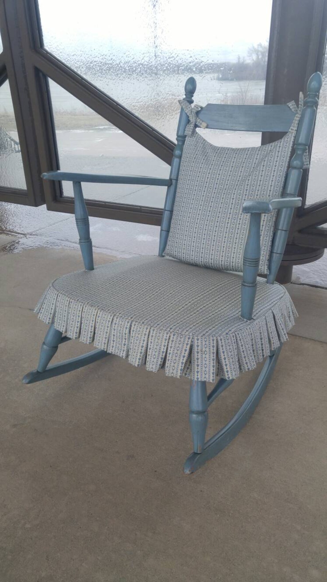 Antique Shaker Ladder Back Rocking Chair With Padding Covered | Etsy