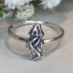 Jellyfish Ring Sterling Silver Ocean Beach Sea Nautical 925