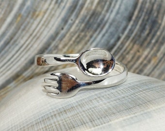 Fork and Spoon Ring Sterling Silver (.925) • Cooking • Chef • Gourmet • Foodie • Food and Wine