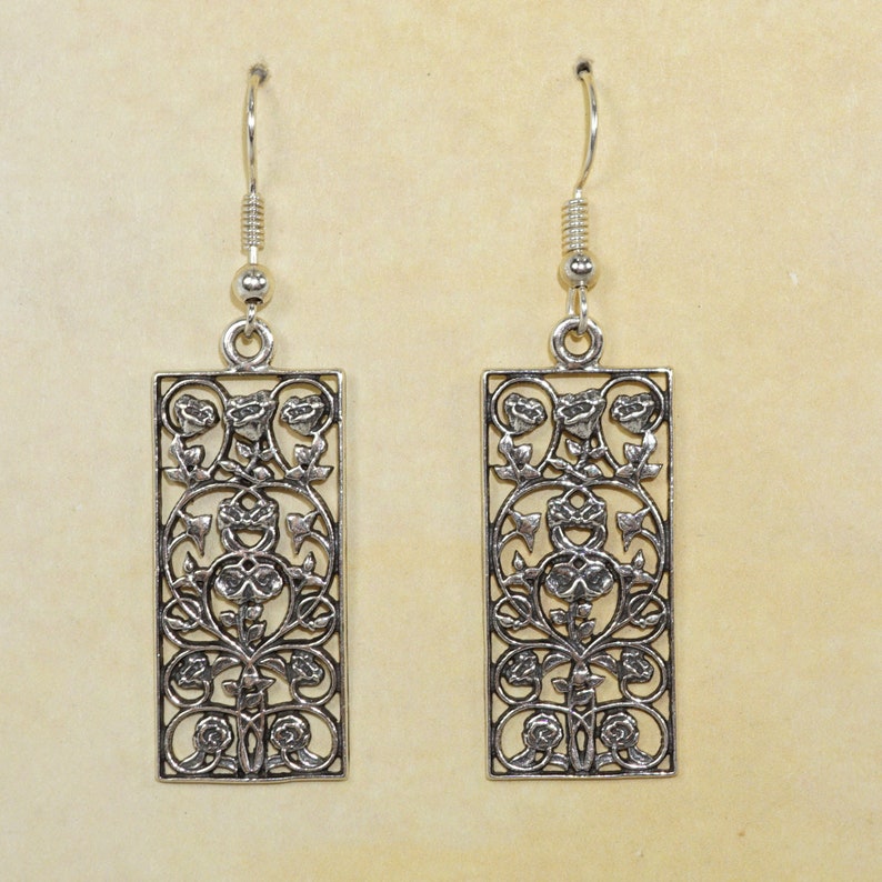 Sterling Silver .925 Charleston Gate Earrings Rose Gate Etsy
