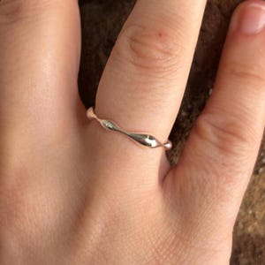 sterling silver ring melted metal freeform modern art 925