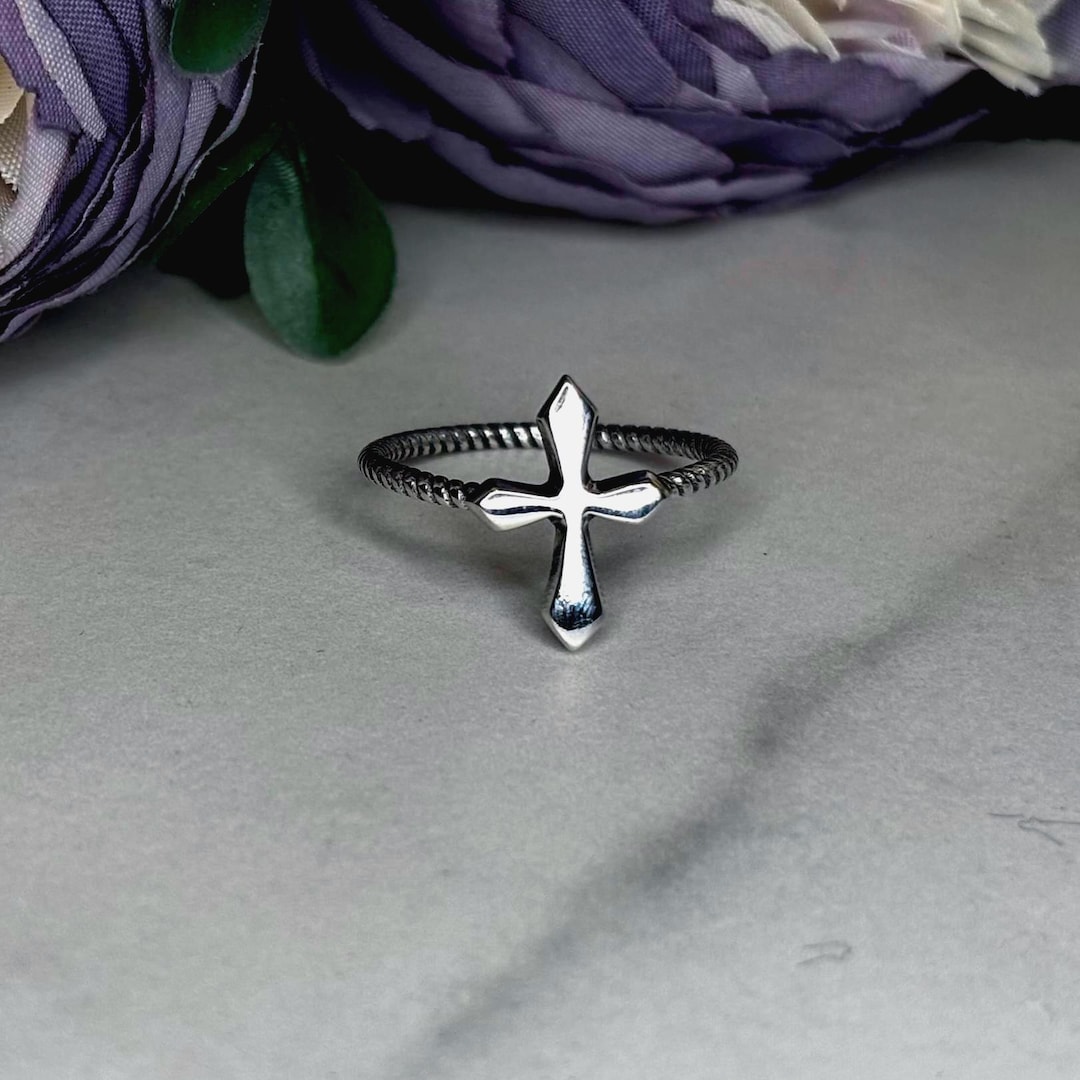 Sterling Silver Cross Ring 925 - Etsy