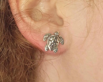turtle sterling silver 925 stud earrings