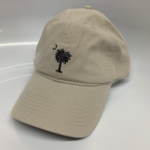 South Carolina Hat: Embroidered Palmetto & Moon, Adjustable Cap