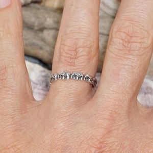 Band of Elephants Ring Sterling Silver (.925) Elephant Ring Stackable