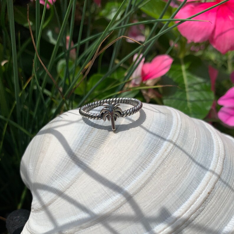 Sterling silver 925 palm tree ring palmetto tree ring Etsy