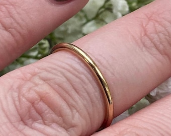 Thin Gold Filled Ring: Minimalist Stackable Midi Ring