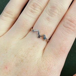 Sterling Silver Mountain Range Ring Mountain Rockies Minimalist Traveler Trendy (.925) Hiking Climbing Struggles Achievement