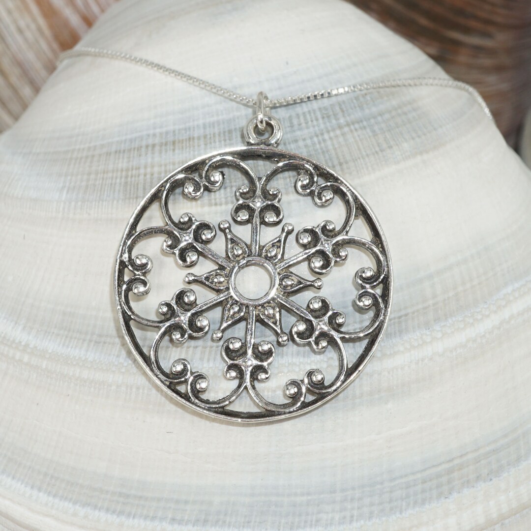 Charleston Firehouse Gate Pendant, Sterling Silver .925 Charleston Gate