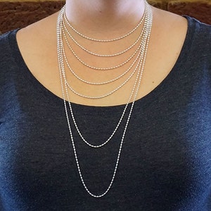 2mm Rice Bead Chains Sterling Silver (.925) • Charleston Gates Necklaces and Bracelets