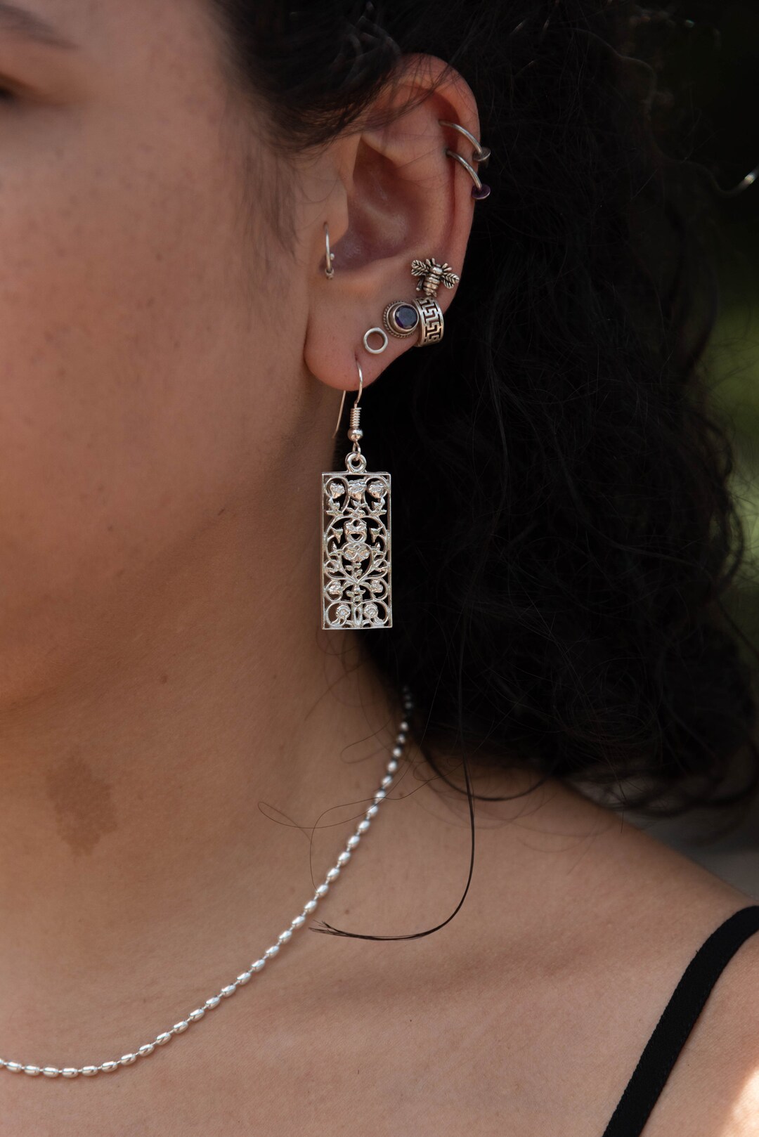 Charleston Gate Earrings Sterling Silver .925 Rose Gate Charleston Gate