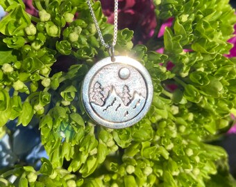 Sterling Silver Mountain Nature Pendant