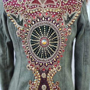 Green leather jewel jacket