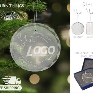Custom Design Crystal Ornament - FREE SHIPPING - Your Business Logo Here - Custom Commemorative Event Ornament