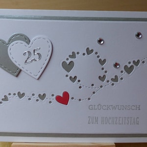 Glückwunschkarte zur Silberhochzeit,Hochzeitstag,Goldene-Hochzeit