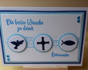 Glückwunschkarte zur Kommunion,Karte Kommunion,Kommunionskarte
