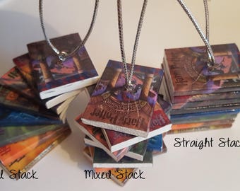 Small set of 8 stacked Harry Potter Book Ornament, JK Rowling Stacked Book Ornament (Made to order)